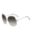 Carlina Trimmed Round Sunglasses