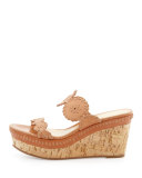 Leigh Cork Wedge Slide, Cognac