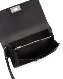 Shark Stud Calfskin Wristlet Bag, Black
