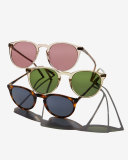 O'Malley NYC Peaked Round Photochromic Sunglasses, Amber