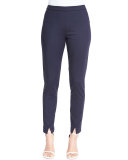 Stretch Micro Ottoman Cropped Pants, Navy