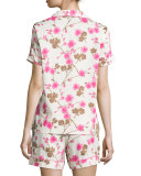 Cherry Blossom Printed Shorty Pajama Set