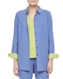Colorblocked Silk Shirt, Plus Size