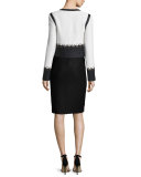 Aliso Colorblock Cropped Jacket, Frost/Caviar