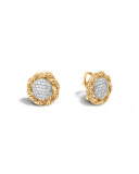 Medium Classic Chain Diamond Stud Earrings