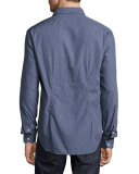 Sliced Dot Sport Shirt, Navy/White