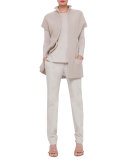 Pearl-Stitch Belted Gilet, Ranunculus