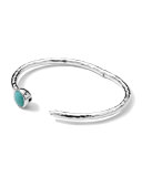 Sterling Silver Rock Candy Hinge Bangle in Turquoise