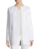 Maureen Ribbed Topper Jacket, White