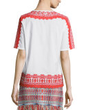 Isla Short-Sleeve Embroidered Tunic