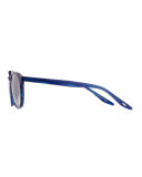 Men's Rainey Rectangular Top-Bar Sunglasses, Cobalt/Silver