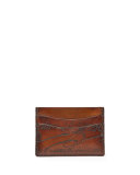 Scritto Leather Card Case, Brown 
