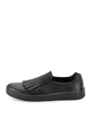 Fringed Leather Slip-On Sneaker