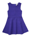 Sleeveless Stretch Jacquard Fit-and-Flare Dress, Size 4-7