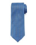 3D Diamond Neat Silk Tie, Blue
