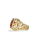 Venetian Quatrefoil Ring with Madeira Citrine and Diamonds in Gold