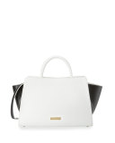 Eartha Leather Satchel Bag, White