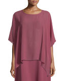 Short-Sleeve Sheer Silk Box Top
