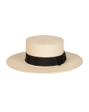 The Gloria Straw Boater Hat, Natural