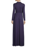 Rosemarie Twisted Long-Sleeve Maxi Dress, Nightfall
