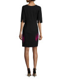 Half-Sleeve Sheath Dress