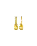 Gold Horizontal Oval-Drop Earring Pendants