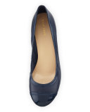 Elsie II Cap-Toe Wedge Pump, Blazer Blue