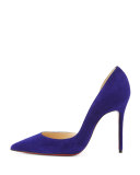 Iriza Half-d'Orsay 100mm Red Sole Pump, Purple