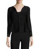 Ottoman Jersey Button Jacket, Black