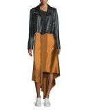 Sydney Silk Satin Midi Skirt, Coppertone