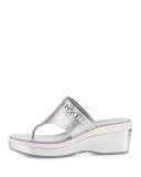 Lindy Grand Thong II Wedge Sandal, Silver