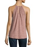 Ribbed Surplice Tank, Heather Copper