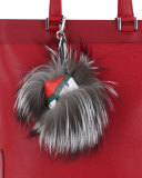 Fur Monster Charm For Bag, Blue/Gray