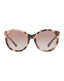 Gradient Butterfly Sunglasses, Peach Tortoise