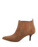 Faie Suede Kitten-Heel Bootie