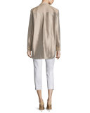 Short-Sleeve Metallic-Trim Tee 