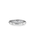 18K White Gold Ring with White Diamonds, Size 6