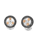 Gear Wheel Silver Cuff Links