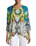Overlay Dolman-Sleeve Tunic, Plus Size
