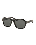 Square Acetate Gradient Sunglasses, Gray