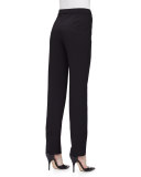 Clean-Front Pintuck Skinny Pants, Black
