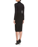 Crepe Pencil Skirt, Black