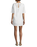 The Eyelet Cotton T-Shirt Dress, Dirty White Eyelet