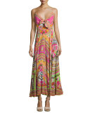 Embellished Tie-Front A-Line Maxi Dress, Hani Honey