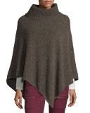 Haesel C Speckled Cashmere Poncho, Heather Cacao
