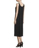 Sleeveless Scoop-Neck Tank Dress, Black  