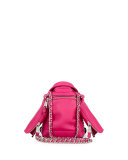 Biker Jacket Leather Shoulder Bag, Violet/Black