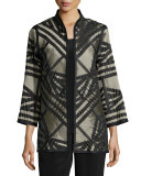 Jacquard Jacket with Graphic Silk Trim 