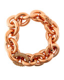 Rose Gold Pave-Link Chain Bracelet