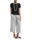 Organic Cotton Short-Sleeve Top, Black